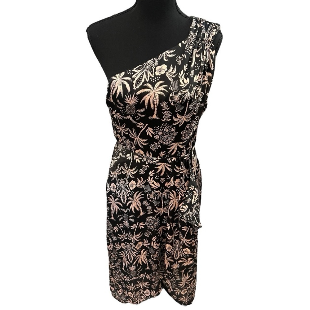 Laundry by Shelli Segal One Shoulder Satin Midi Dress 4 NWT